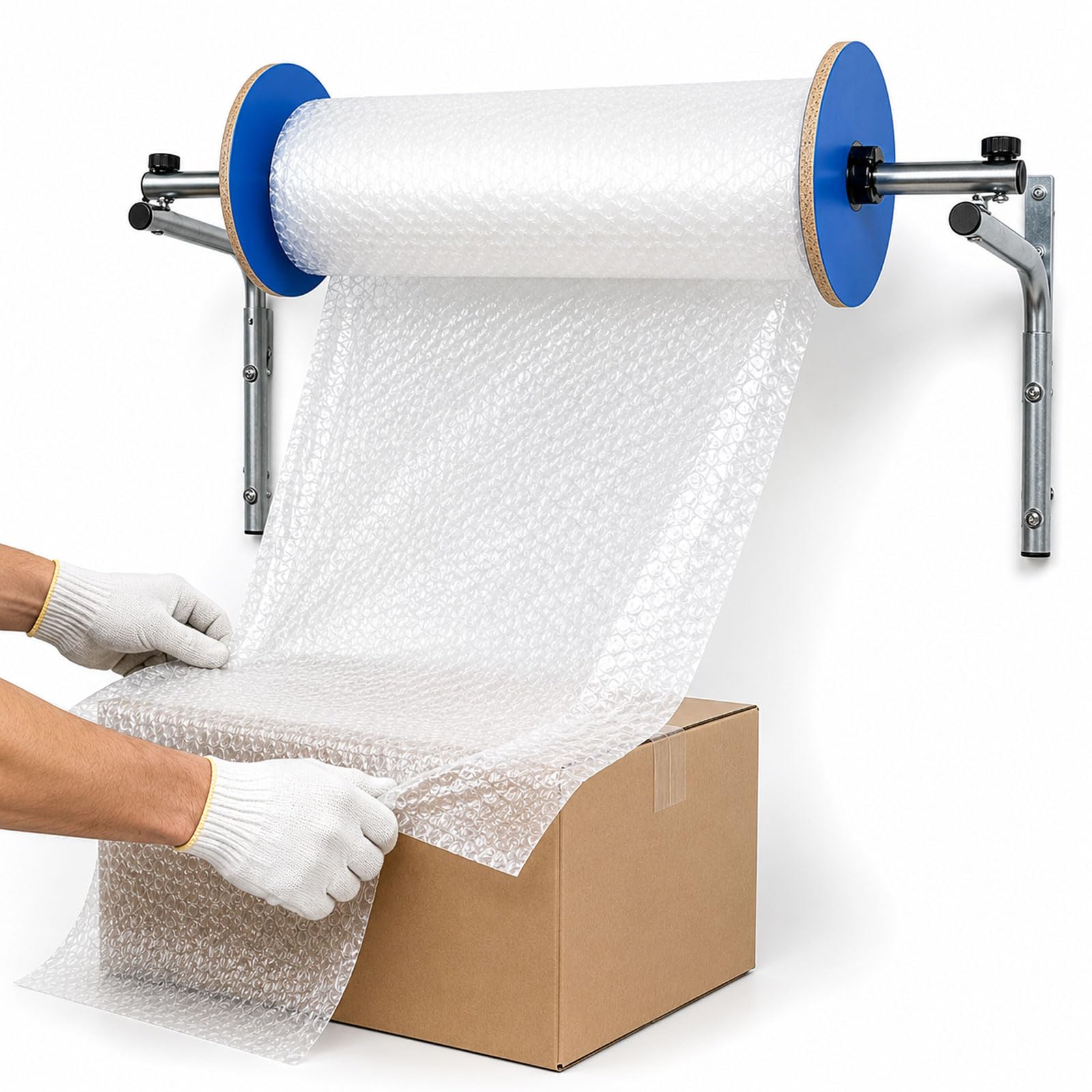 BDJSN Foam Wrap Roll Dispenser, 40cm Wall Mount Bubble Cushion Holder, Galvanized Thickened Steel Packing Film Support Frame For Shipping Stations, Warehouses, Moving And Packaging Workspaces