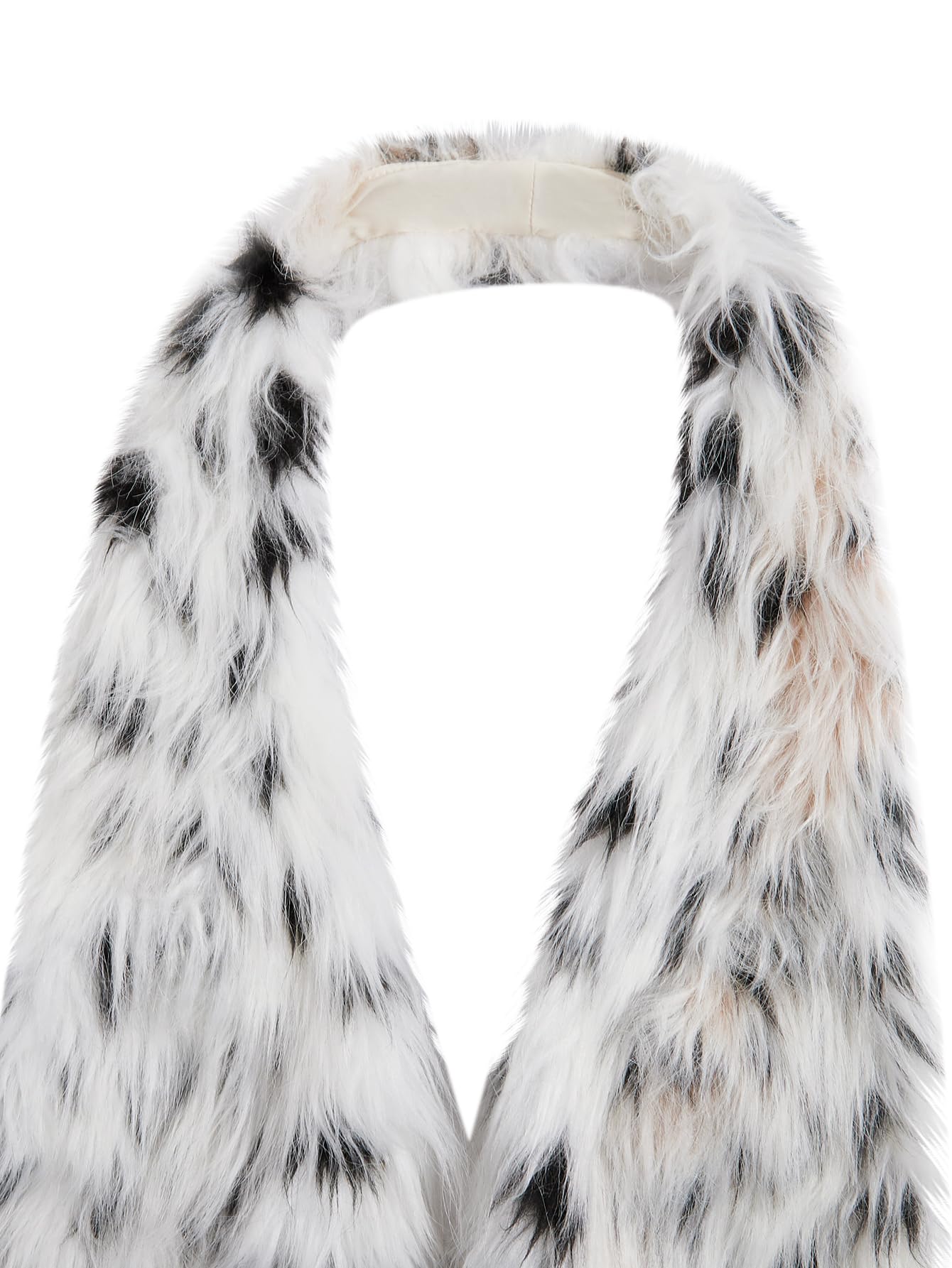 WDIRARA Women's Faux Fur Halter Vest Sleeveless Tie Backless Fuzzy Tank Top Rave Party Sexy Y2K: Medium Beige Cheetah