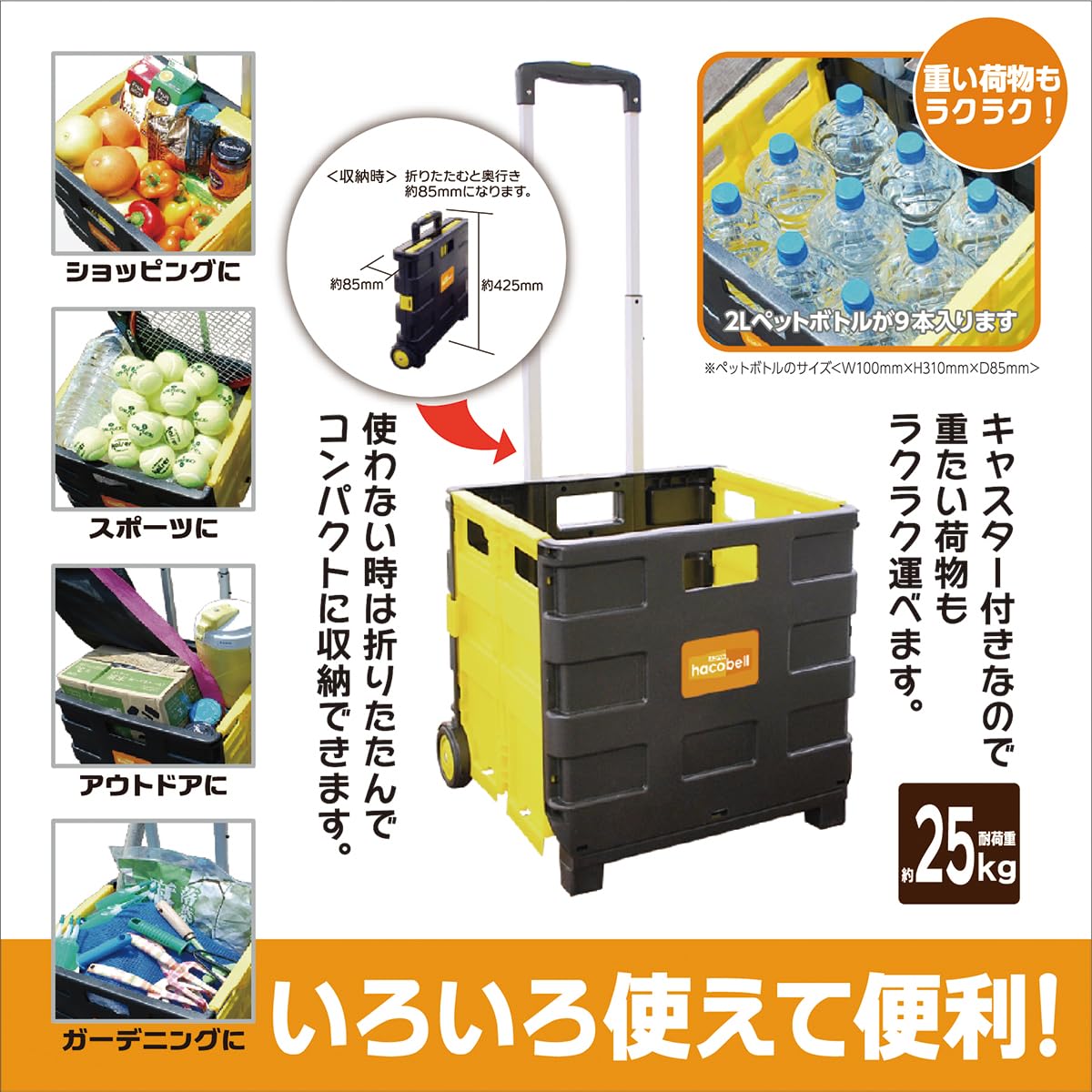 Amazon.co.jp: アサヒペン 折りたたみ式コンテナキャリー ハコベル