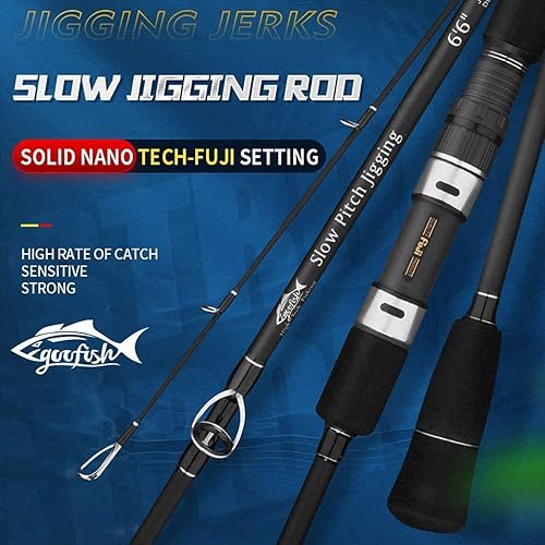 Miniatura 3 de GooFish Solid Nano Tech Blank Series-Matte Black Fuji Setting Size 6'6 Saltwater Slow Pitch Jigging Rod