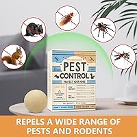 Vista 2 de Bolas de control de plagas – Repelente de plagas de menta para ratones, ratones, ratas, hormigas, cucarachas, polillas y más – Fuerte repele ratones