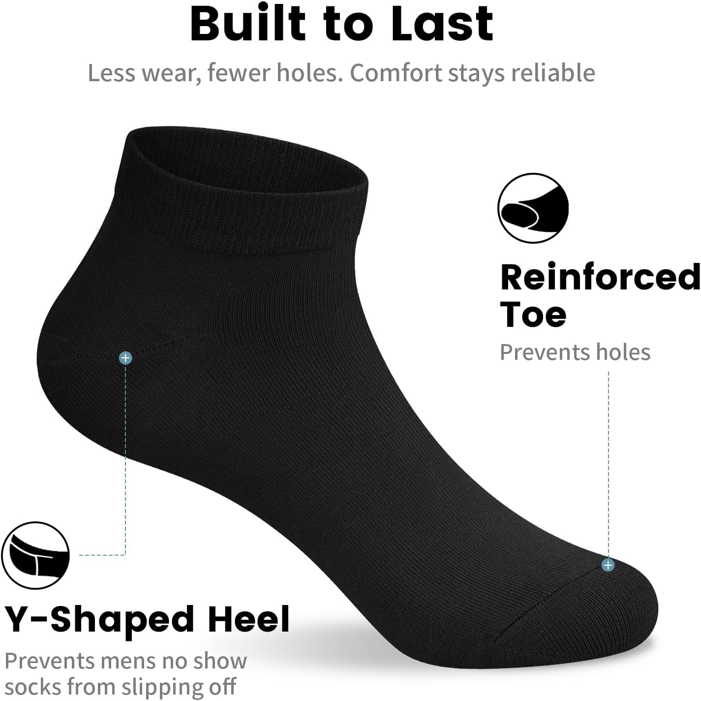  No Show Socks Men, Low Cut Ankle Short Casual Non Slip Socks thumbnail
