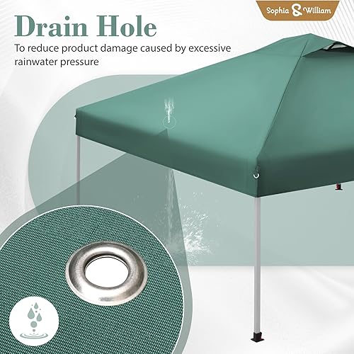 Miniatura 4 de Sophia & William Tienda de campaña desplegable Ez de 10 x 10 pies con bolsa enrollable, toldos comerciales instantáneos portátiles con parte