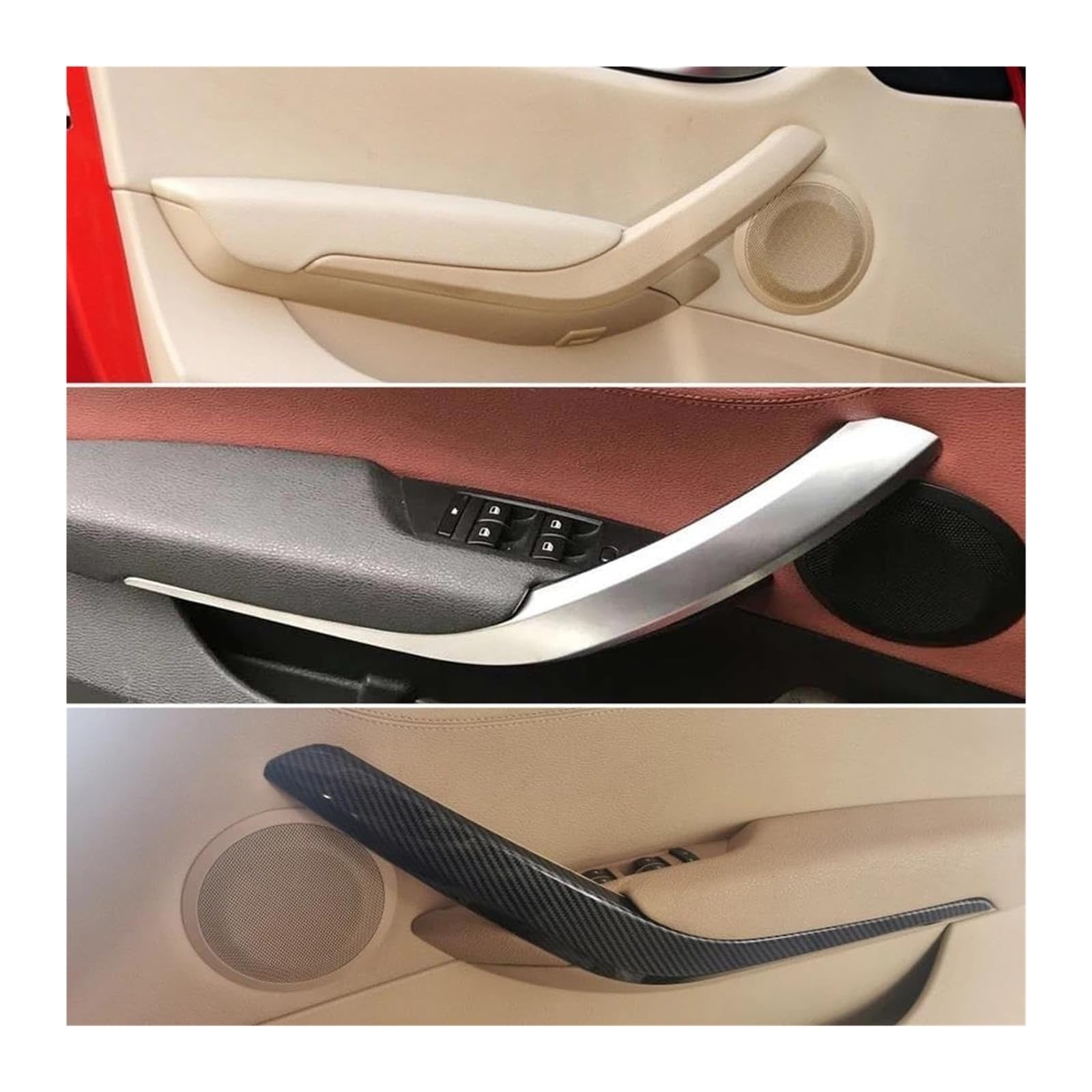 Maniglia Porta Interna Per BMW X1 E84 2010-2016 Set 4 Maniglie Interne Per Portiera Anteriore Posteriore Sinistra E Destra Rivestimento Esterno(Nero)