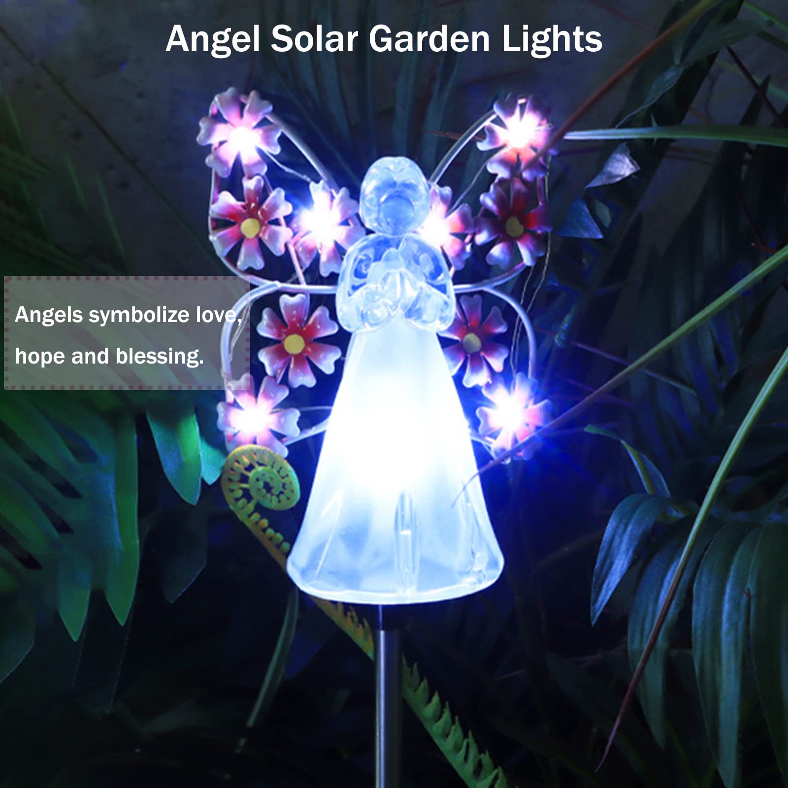 Angel Solar Lights Outdoor, 1 Pack Angel Solar Garden Stake Lights - Image 2