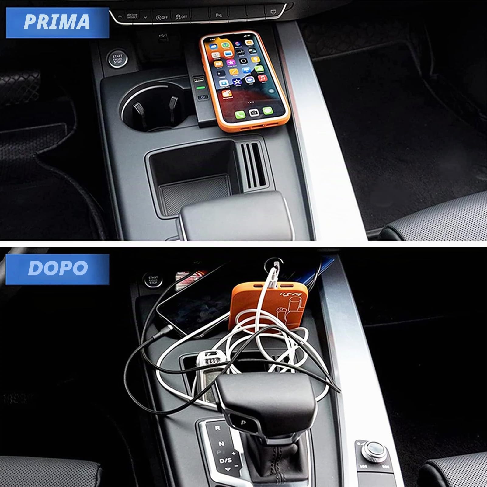 Caricabatterie Wireless Per Auto per Audi A4/A5/S4/S5(2018-2021), Tappetino Di Ricarica Rapida Per Telefono Da 15W per Qualsiasi Telefono Cellulare Abilitato Qi