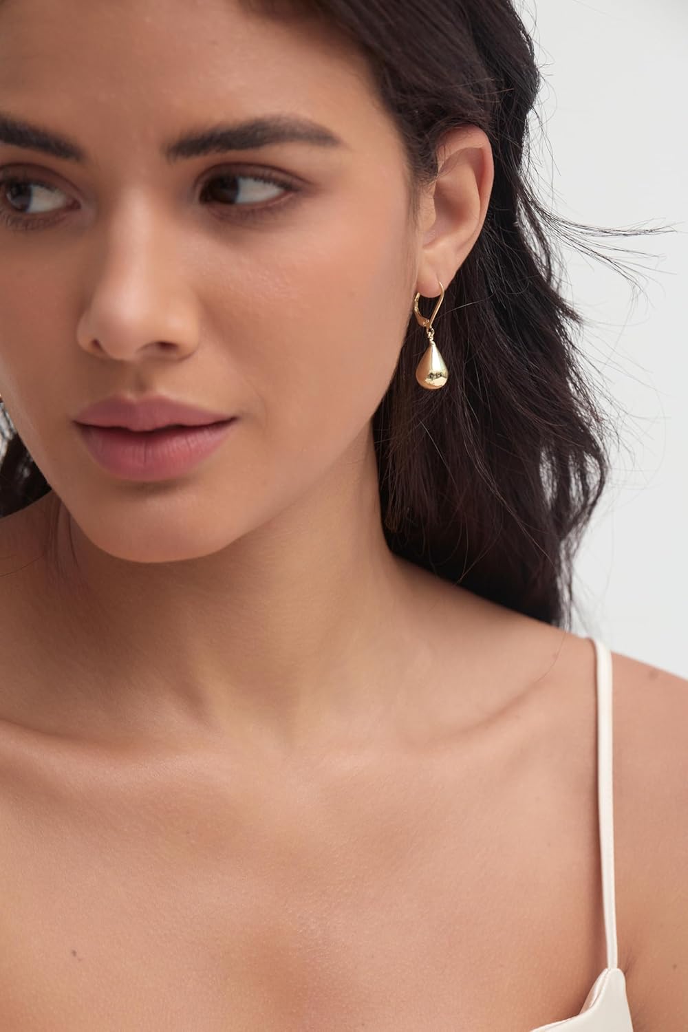 Teardrop Dangle Leverback Earrings for Women 14k Gold Plated 925 Sterling Silver Post Waterdrop Dangle Drop Hoop Earrings Hyoallergenic Tear Drop Dangle Earrings Jewelry Gifts - Image 3