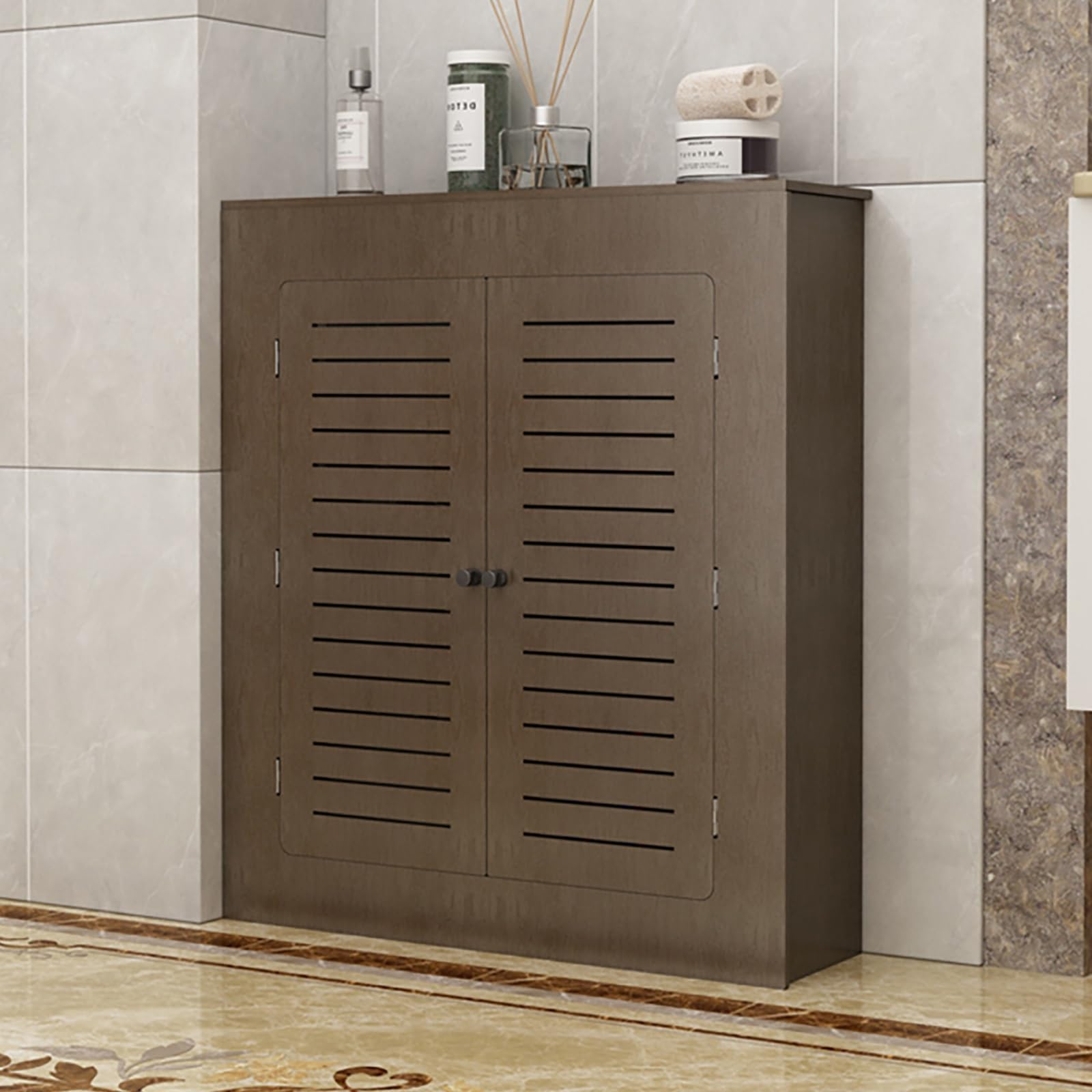 Copertura moderna per termosifone con design a doghe e ripiano portaoggetti, facile da installare, migliora il flusso d'aria, perfetta per l'arredamento del soggiorno