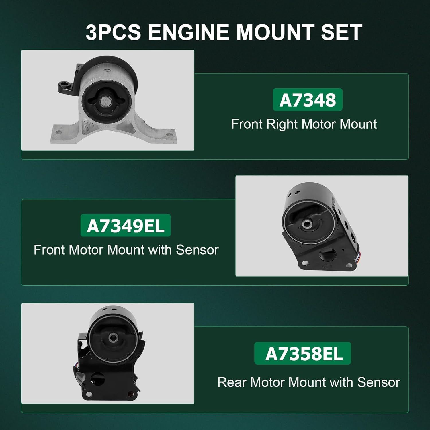 SCITOO Engine Motor Mount Compatible with 2002-2006 for Nissan for Altima 2007-2008 for Nissan for Maxima,OE A7349EL A7358EL A7348