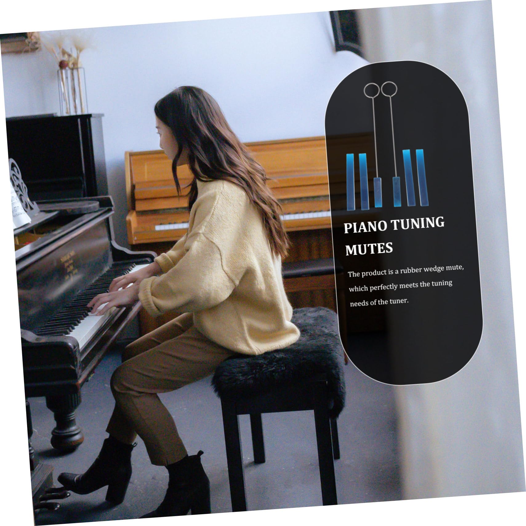 Kit D'outils D'accordage Piano SUPVOX - Fourches Et Bandes Sourdes En Métal/caoutchouc, Pour Accordeurs Et Techniciens