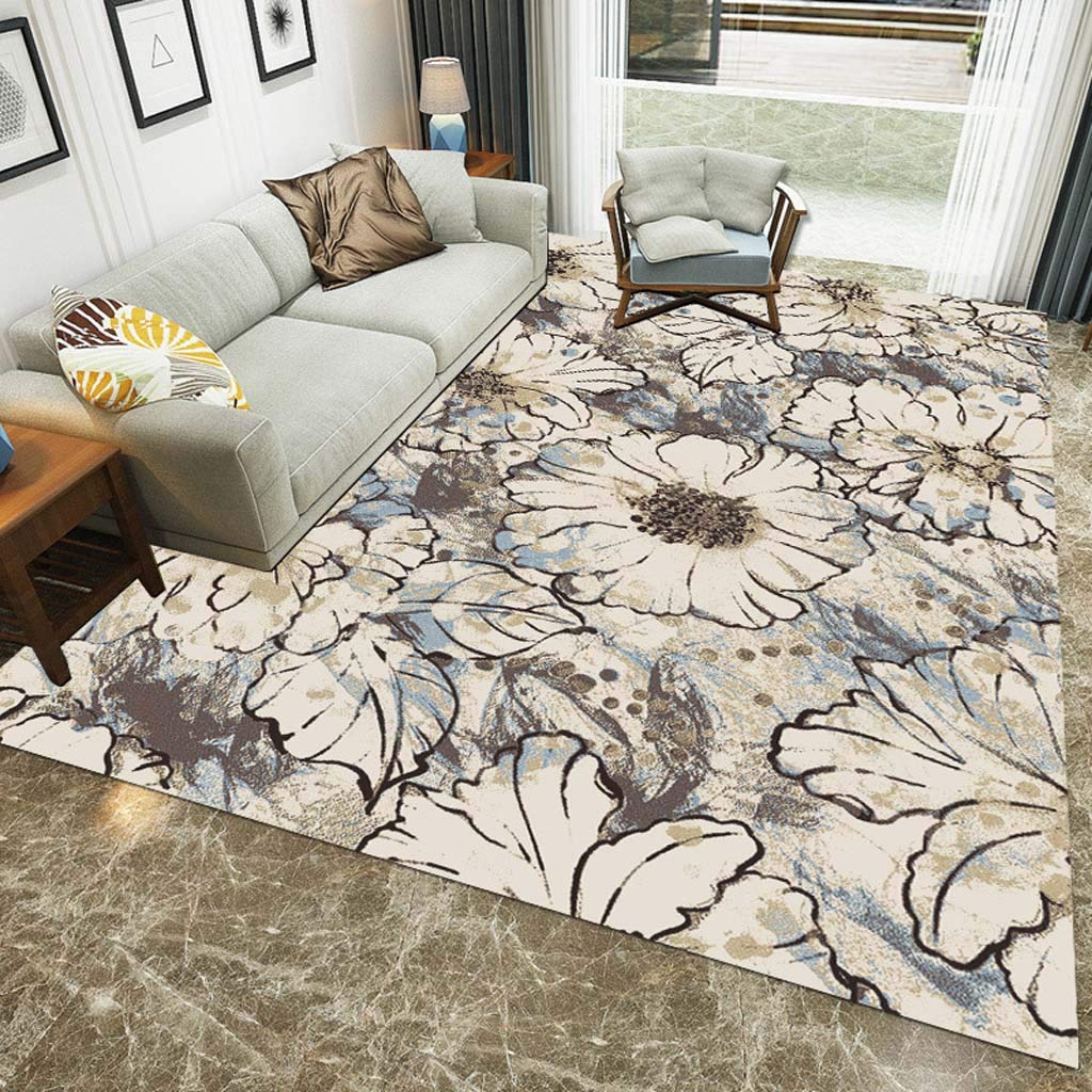 Tapis de salon moderne pour réchauffer un sol froid avec style géométrique minimaliste