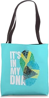 Jamaican And Bahamian Mix DNA Flag Heritage Tote Bag
