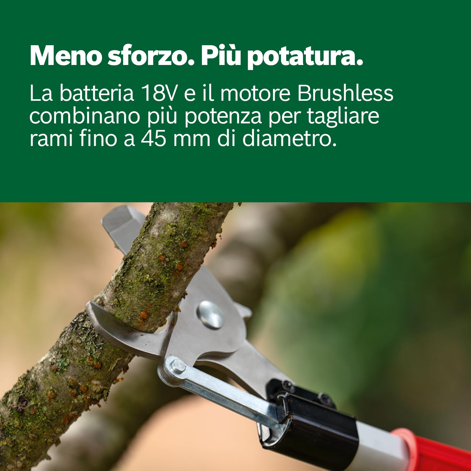 Bosch Forbici Potatura a Batteria Advancedprune 18V-45 45 mm 600 Tagli Asta di Prolunga