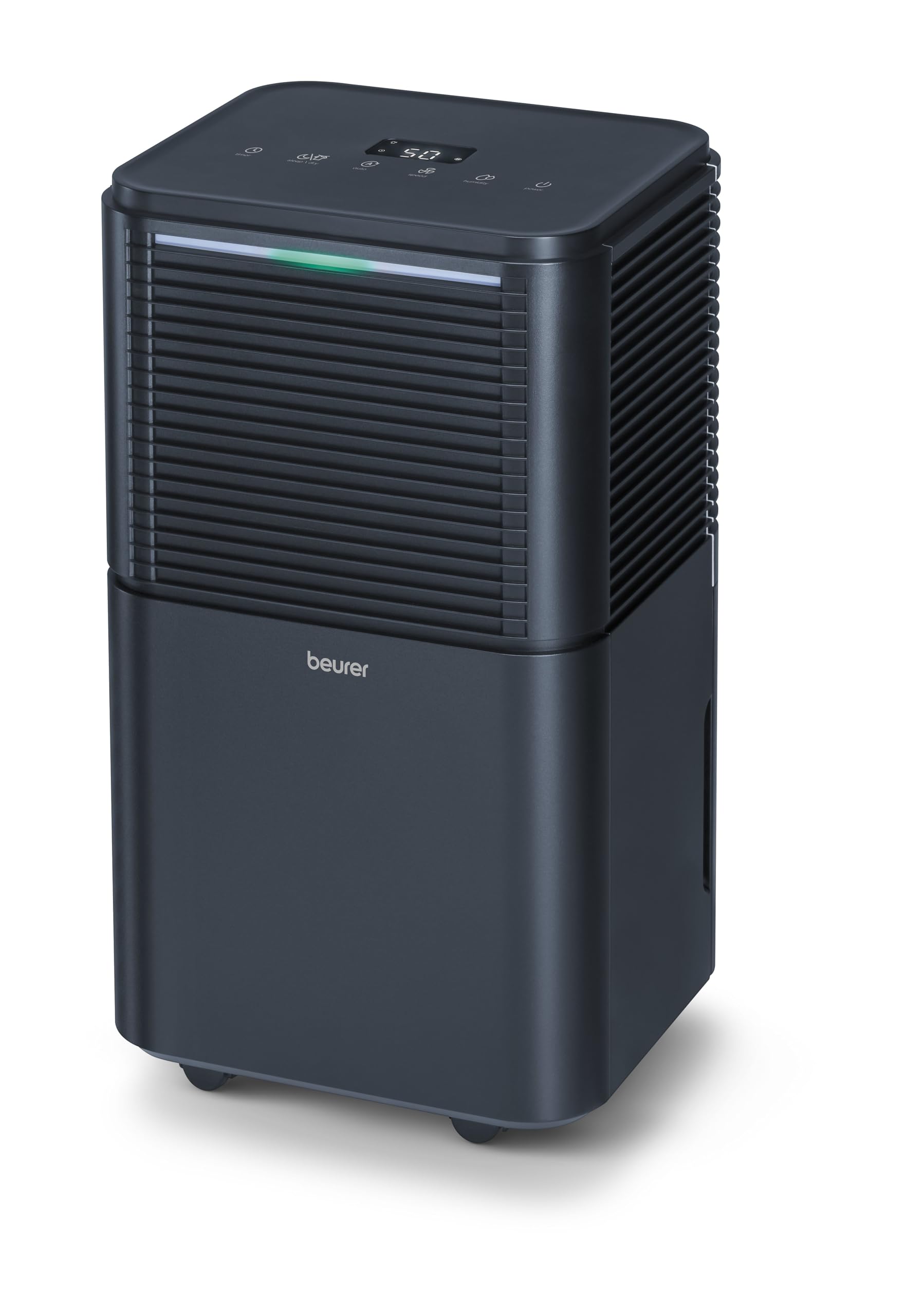 Beurer LE 150 elektrischer Luftentfeuchter, 12L/24h, Raumentfeuchter mit Automatik- & Wäschetrocknungsfunktion, besonders leise im Nachtmodus, gegen Schimmel & Gerüche, 2L Wassertank, bis 30m2