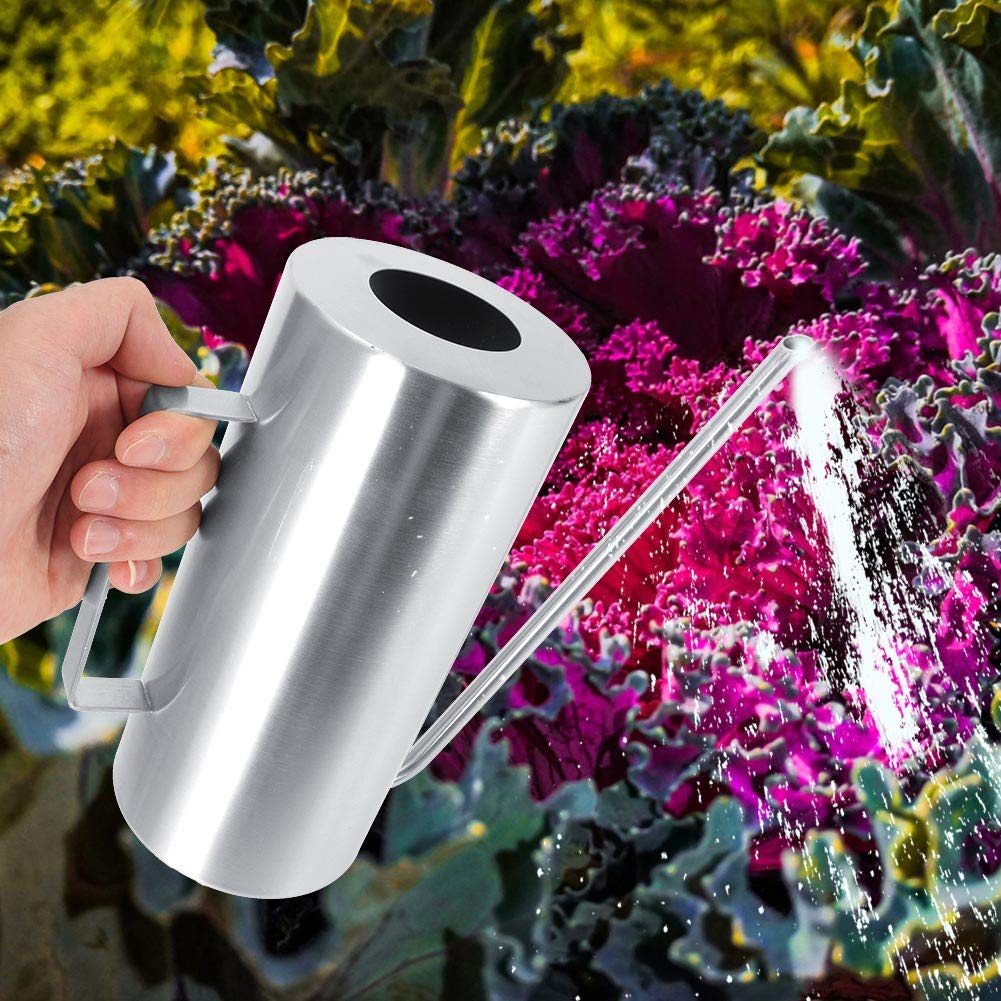VBESTLIFE Watering Pot, 1.5L High Capacity Stainless Steel Outdoor Watering Pot with Long Service Life for Home Garden - Image 3