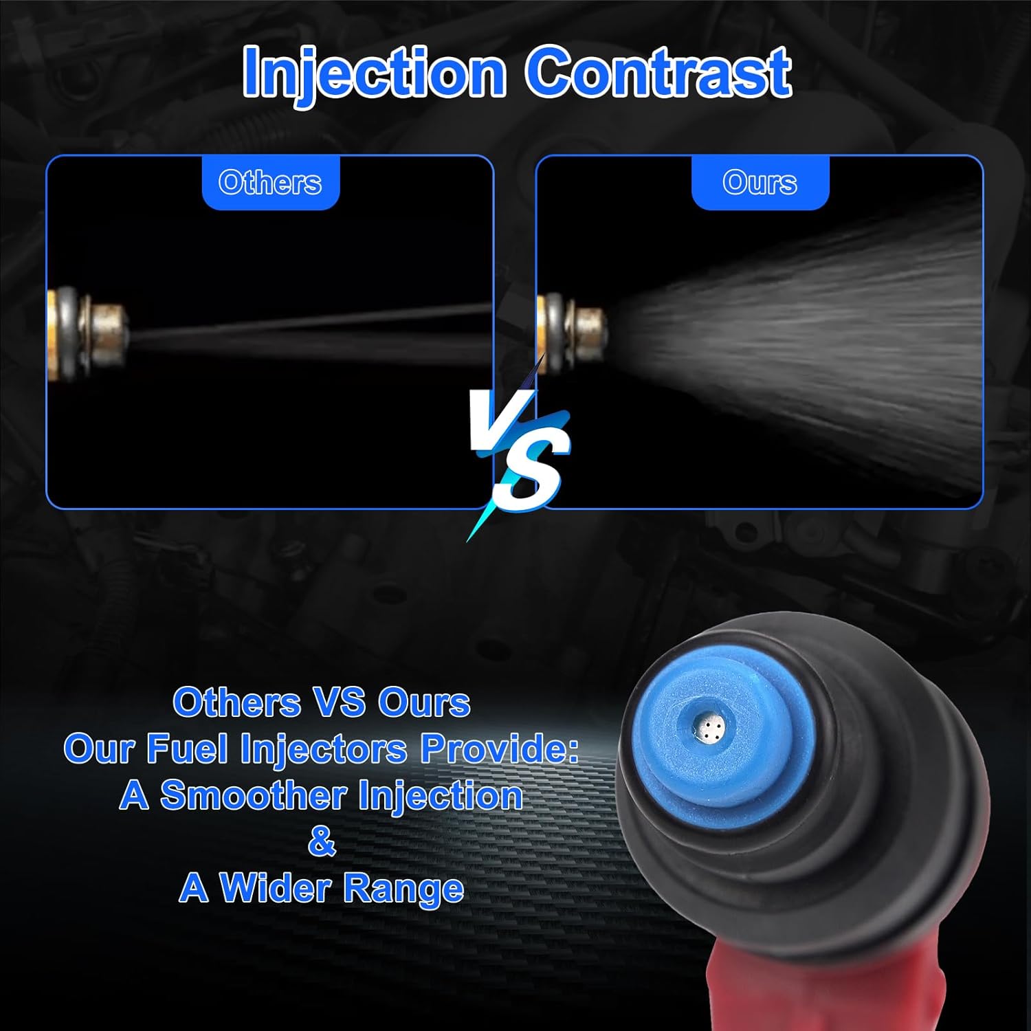 Fuel Injectors for 4.0L V6 for Ford Explorer Ranger 1993-1996, Aerostar 1996, for Mazda B4000 1997, Navajo 1993-1994 Replace 822-12111, 0280150931 4Holes Set of 6