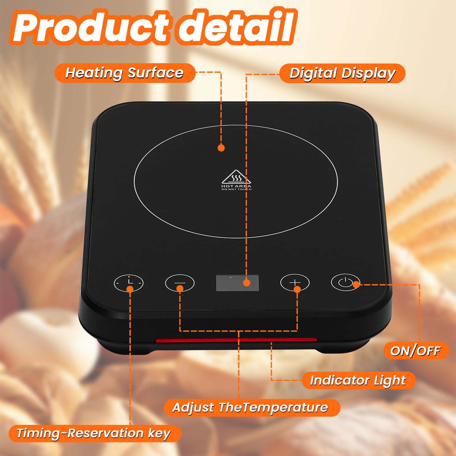 Ark miido Sauerteig Starter Wärmer, Warmhaltematte für Sauerteigstarter, Gärwerkzeug für Sauerteigheizung zum Backen mit Timer, zum Backen zu Hause