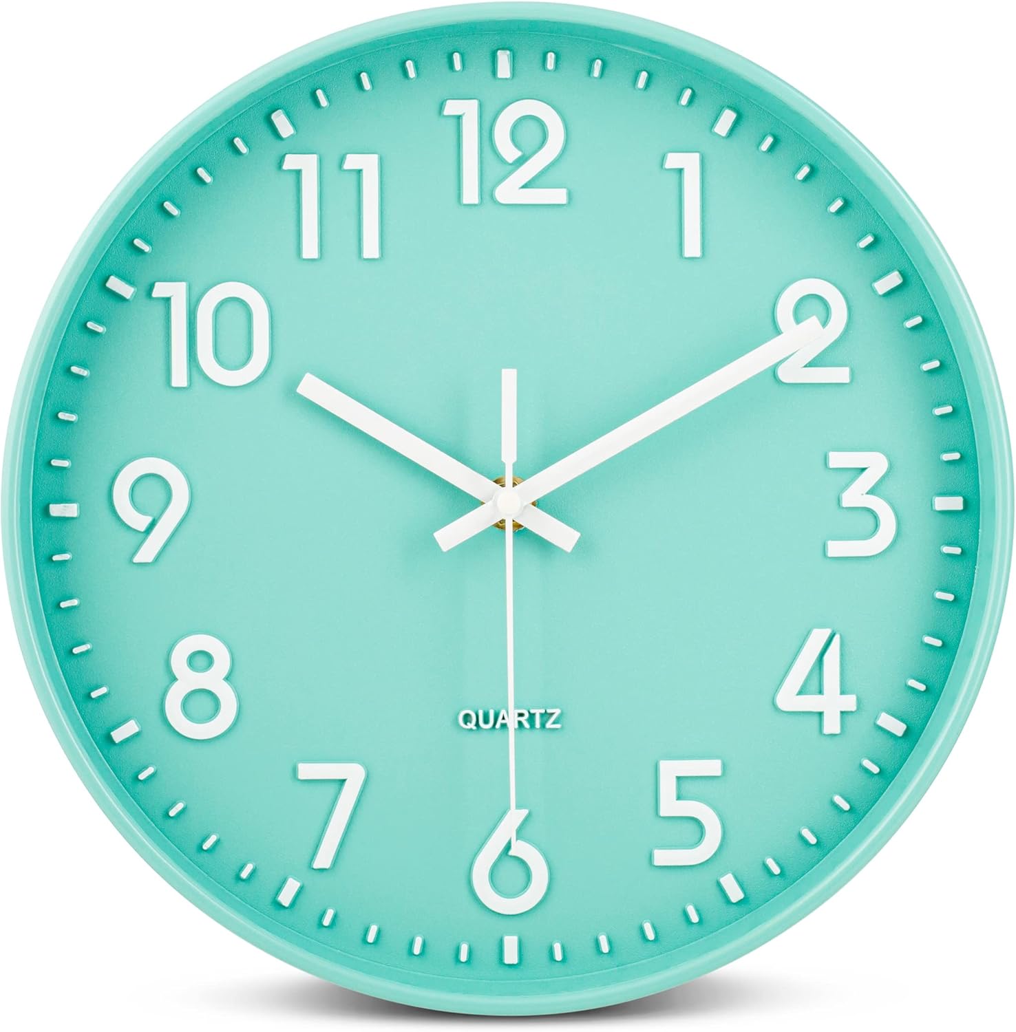 Bernhard Products Seafoam Green Wall Clock 10 Inch, Silent NonTicking
