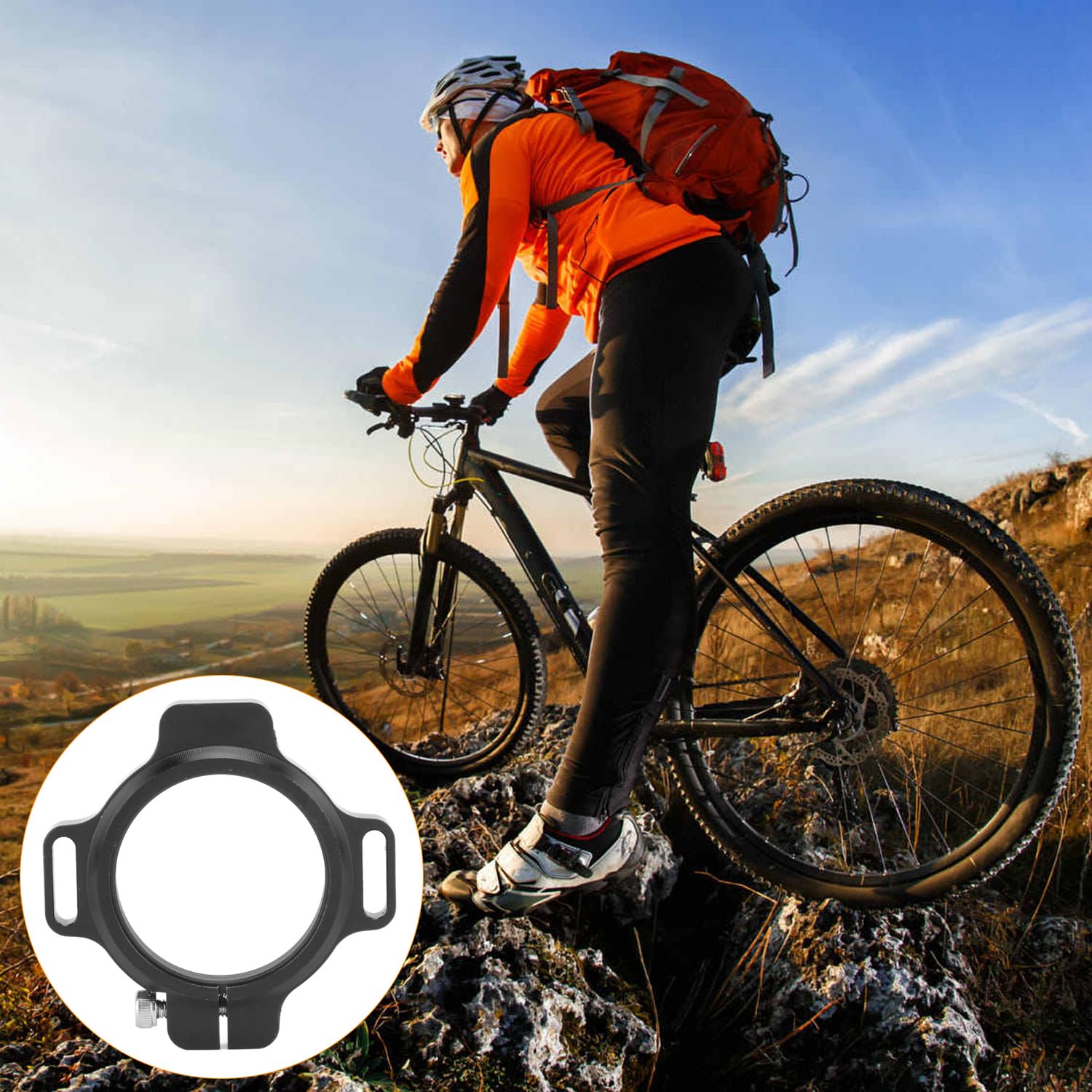 Precargador de Manivela Ajustador de Plato de Bicicleta de Aleación de Aluminio Husillo 28,99 mm Anillo Roscado Negro