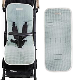 MIMUSELINA Kinderwagen Sitzauflage Universal aus 100% Baumwolle OEKO-TEX | Sitzauflage Buggy Sommer & Winter | Atmungsaktive, Waschbare Kinderwagen Unterlage 34 × 84 cm | Made in Portugal