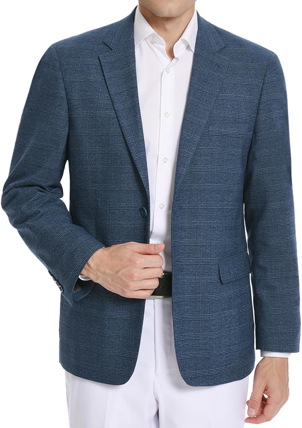 Men's Plaid Sport Coat Classic Fit Stretch Blazer Jacket 2 Button Business Casual Suit Jacket for Men,Big and Tall