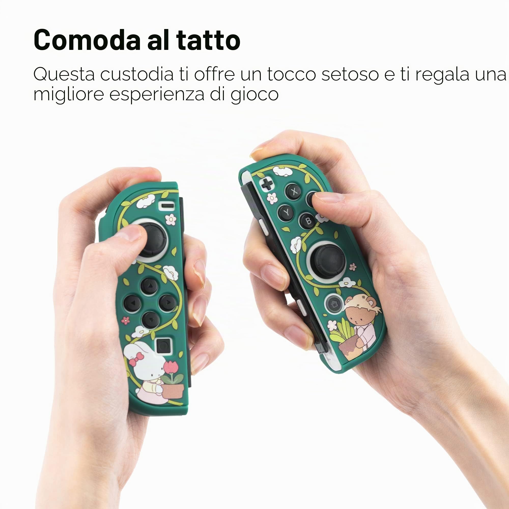 GeekShare Cover protettiva compatibile con Switch OLED e - Cover antiurna e antigraffio per switch OLED - Bunny Garden