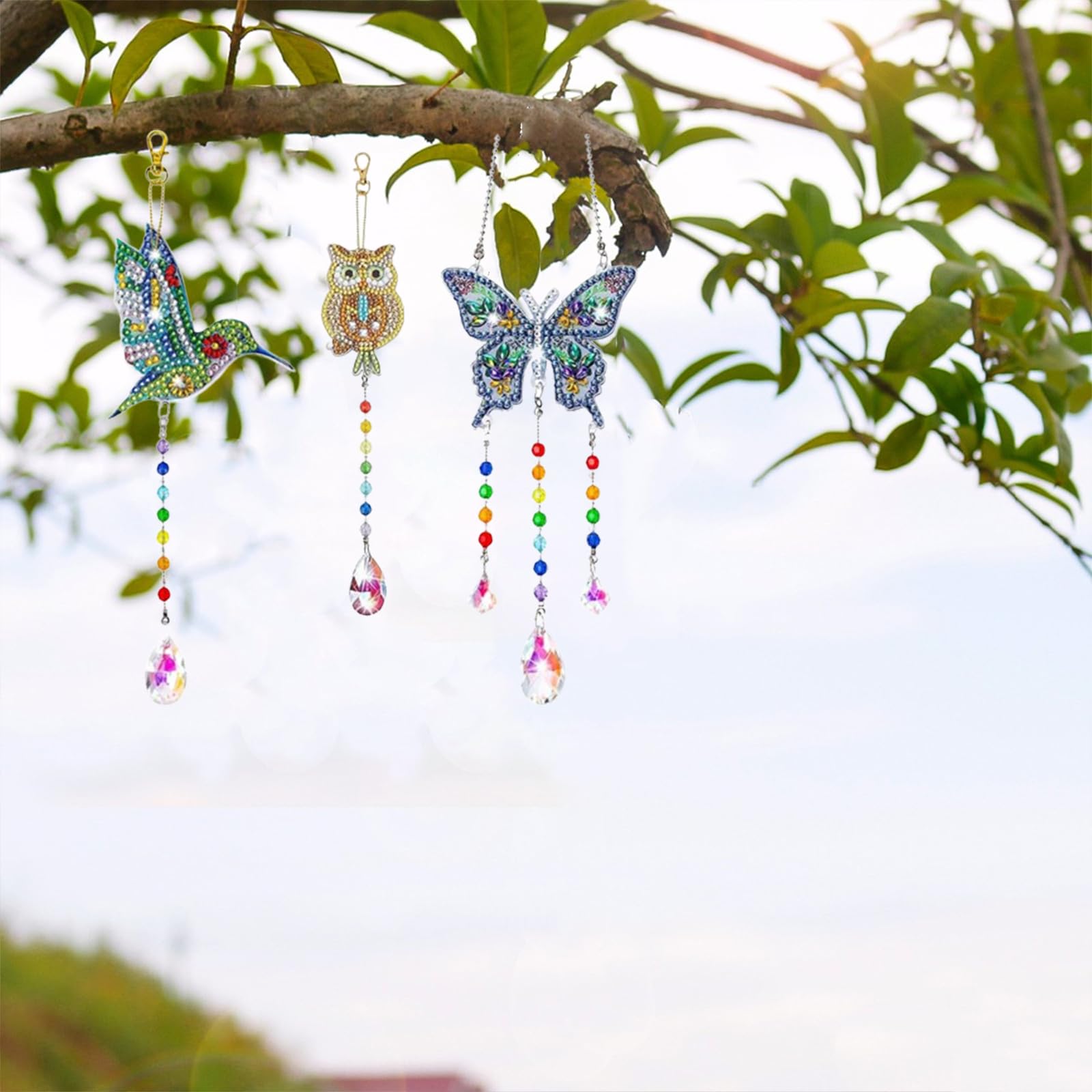 Kit Diamond Painting 5D Per Bambini - 3 Campane A Vento Con Animali, Regalo Creativo - Foto 10