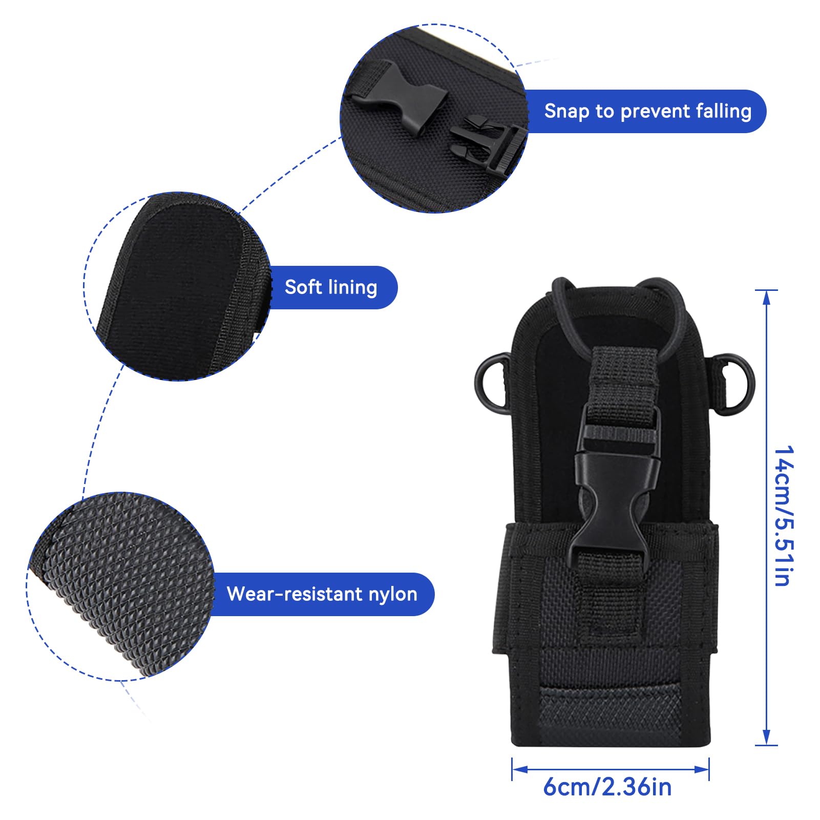 Agatige Custodia per Walkie Talkie, 2 Pezzi Protettiva Cover Porta Supporto per Radio Multifunzione per Radio Bidirezionale con Tracolla Regolabile per Telefono GPS Radio Bidirezionale