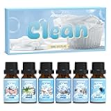 Clean Essential Oils Set, ARVIDSSON Natural Fragrance Oil for Diffuser, Soap Making - Fresh Linen, Clean Home, Fresh Cotton, Soft Powder, Blossom Soap, Lemongrass, Strong Scented Oils for Home