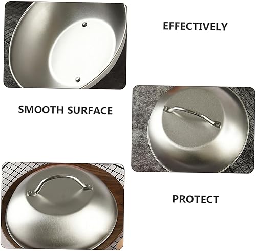 Miniatura 6 de YARDWE - Cubierta de comida a prueba de alimentos cubierta de placa de acero inoxidable microondas alimentos redondos al vapor salpicaduras de