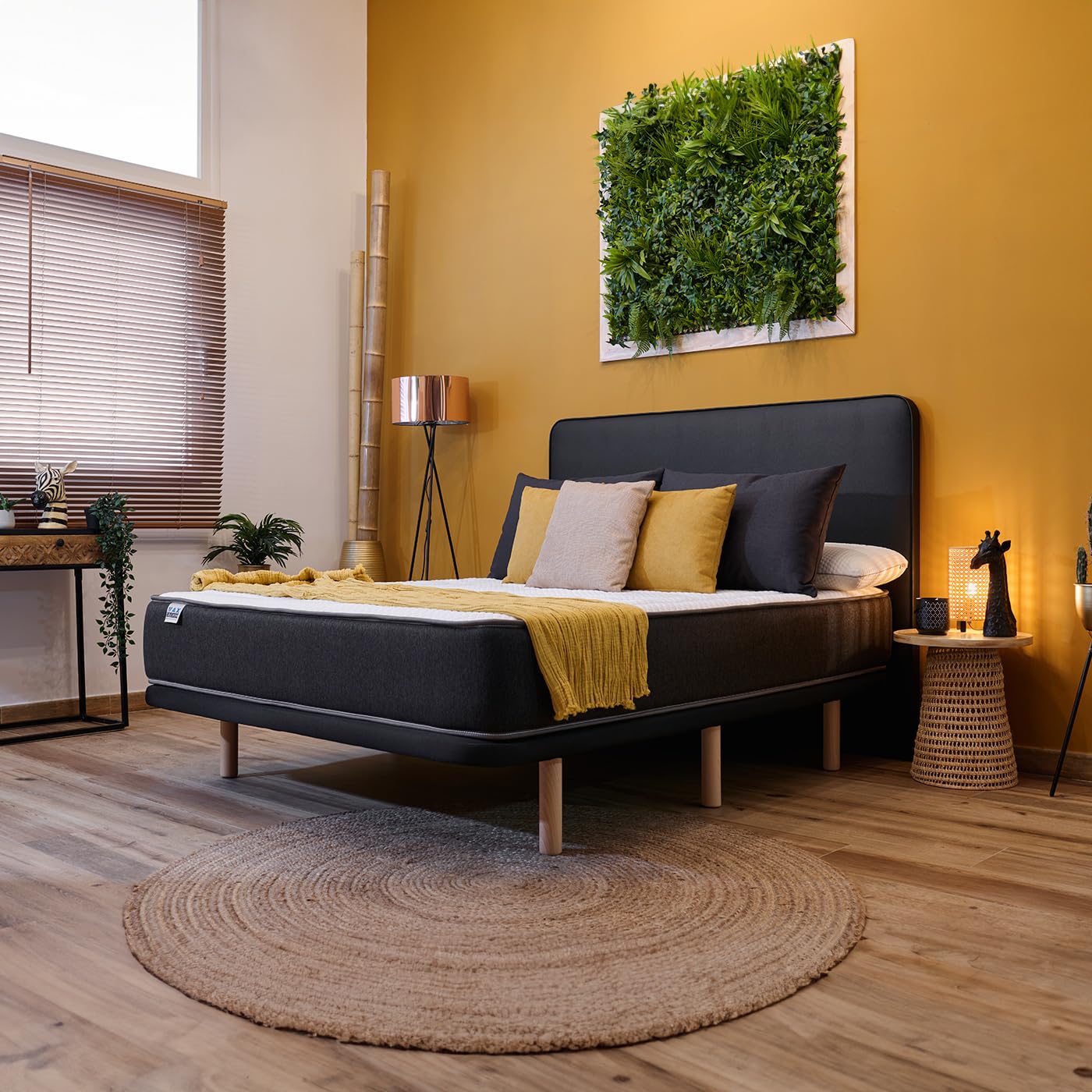 MAXCOLCHON Colchón Viscoelástico Confort Plus de Alta Firmeza y 27cm para Alineación Espinal y Descanso Transpirable Antiácaros 150x190 cm