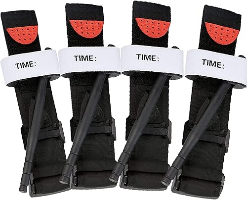 Torniquetes, paquete de 4 torniquetes de emergencia al aire libre, urniquetes de primeros auxilios para control hemostático rápido, vendaje de