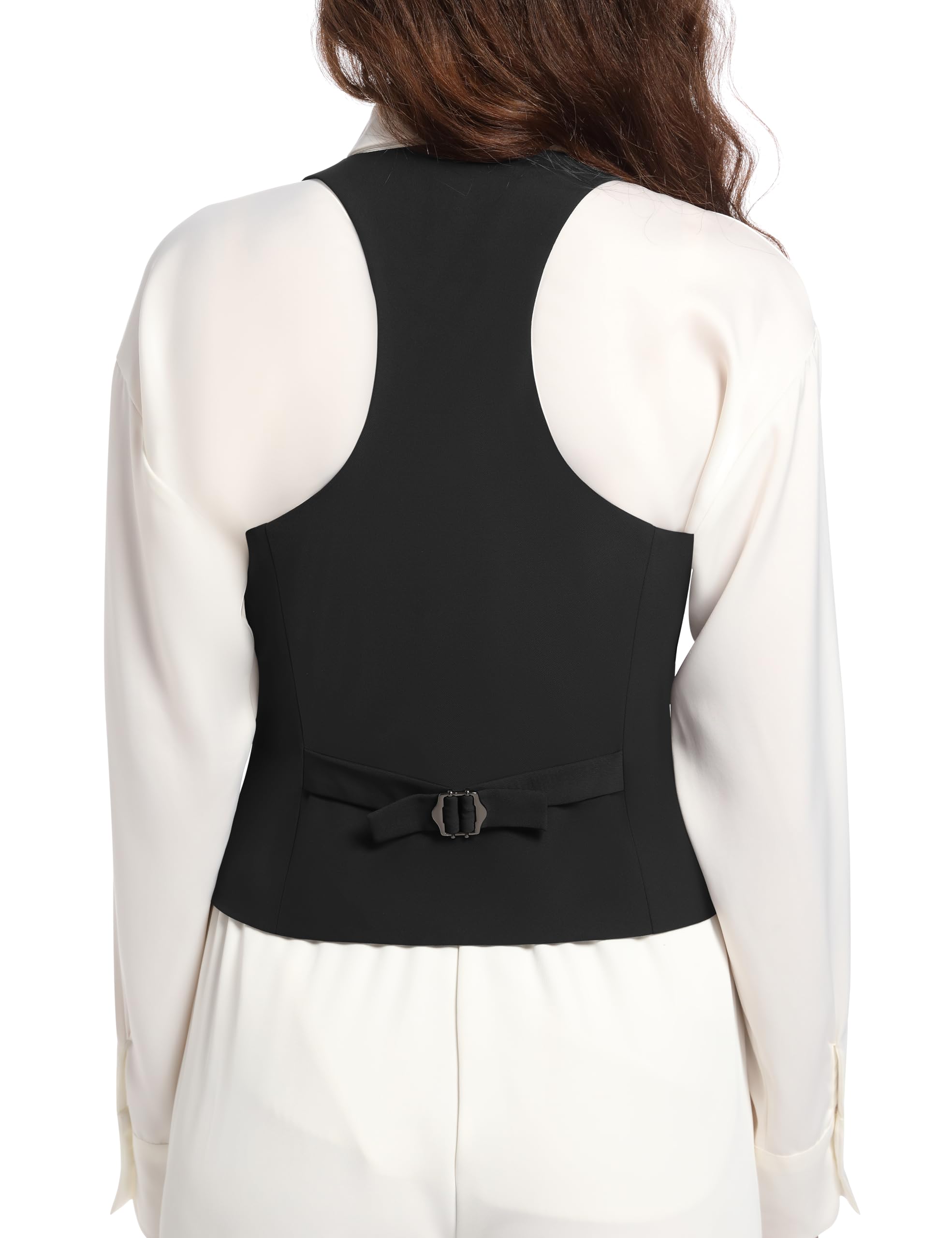 Chaleco Para Mujer, Chaleco De Traje Vintage, Cuello En V, Con Botones, Chalecos Sin Mangas, Chalecos De Negocios