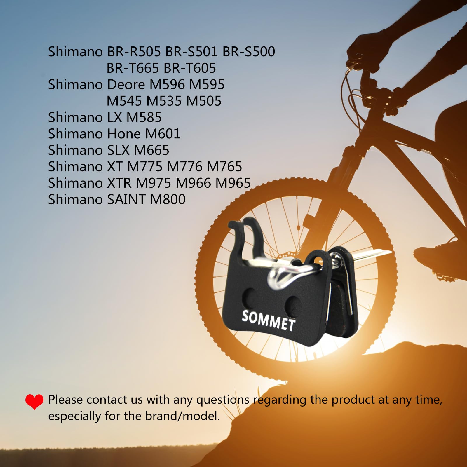 SOMMET Żywica i półmetaliczne klocki hamulcowe pasują do M975 M966 M965 M775 M776 M765 M665 Deore M596 M595 M545 M535 M505 M585