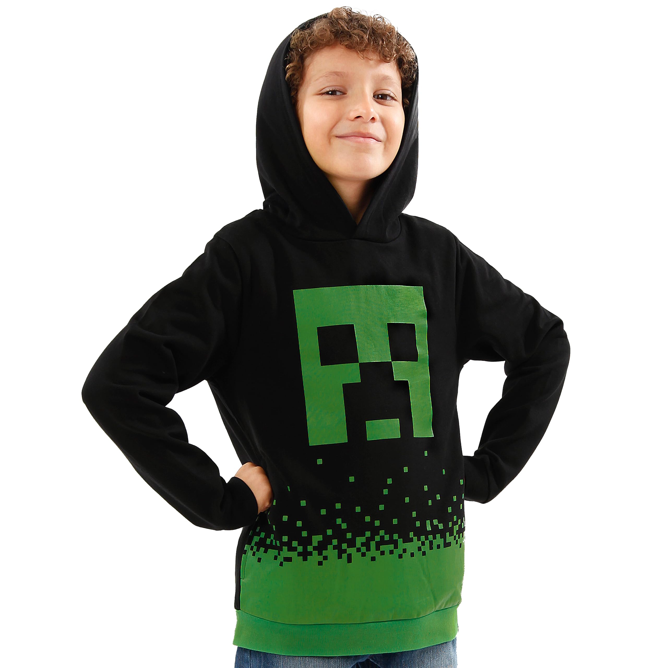 Bluza z kapturem Minecraft dla chłopców | Bluza z kapturem Creepera | Ubrania gamingowe dla dzieci
