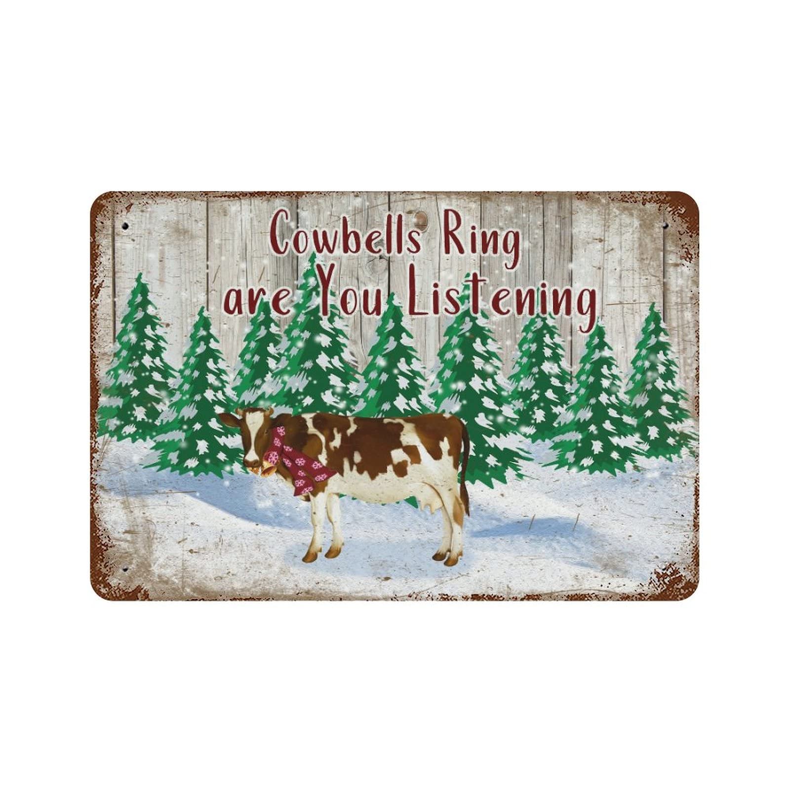 Panneau de Noël en aluminium Ring Are You Listening rétro pour jardin et maison 30x45 cm
