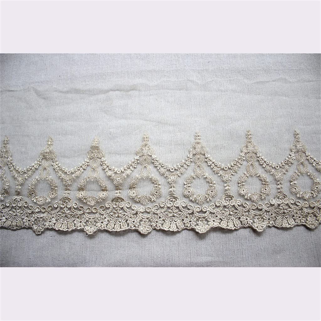 Générique Tulle Dentelle Tissu Paillettes Fil d'or Broderie Frange Ruban Bricolage Robe De Mariée Vêtements Rideaux Couture Décor (Couleur : Blanc, Taille : 20CM) (Blanc 20CM)