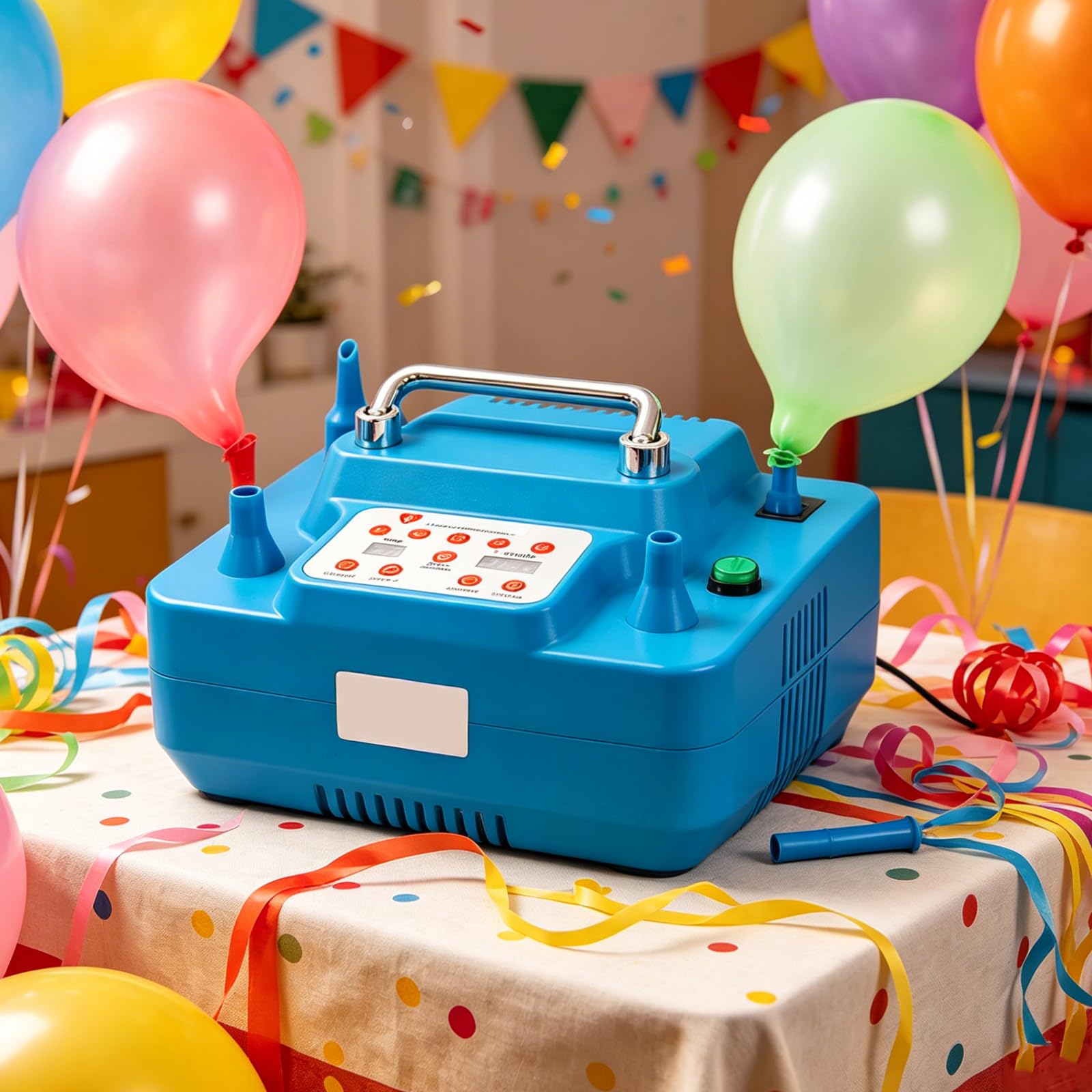 Elektryczna pompka balonowa 1000 W, podwójny otwór z funkcją pomiaru czasu i pamięci, nadmuchiwana w 3 sekundy, przełącznik nożny na imprezy, wesela, urodziny