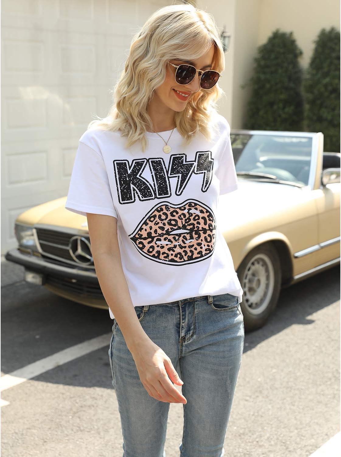 ZILIN Women Casual Summer Funny Short Sleeve Tshirts Lips Leopard Print Cute Crewneck Graphic Tee Tops - Image 6