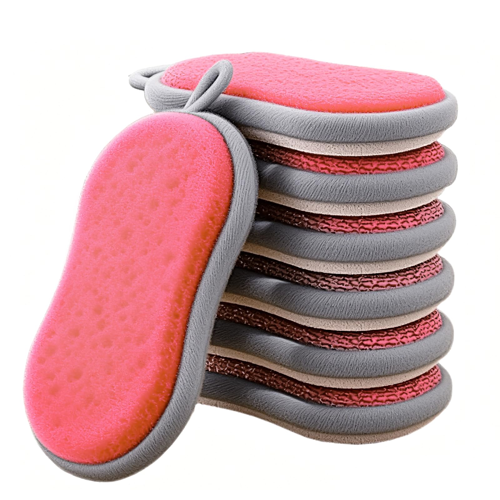 Multi-Purpose Kitchen Scrub Microfiber Sponge Durable Chemical-Free Machine Washable Tough Cleaning Power