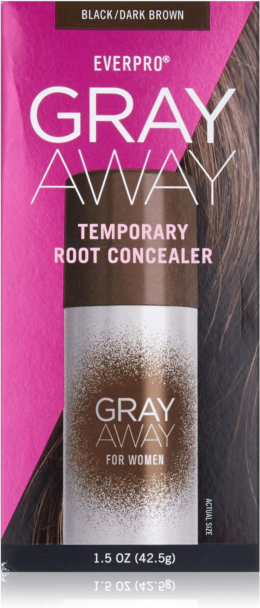 Temporary Root Concealer for Women, Black/Dark Brown, 1.5 Oz by Gray Away