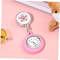 Vista 6 de Reloj de solapa para enfermera - Reloj retráctil con clip con bonito diseño de flores para médicos