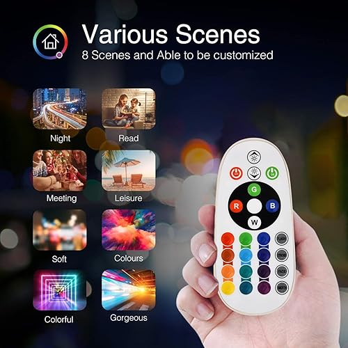 Miniatura 7 de Bombilla a pilas, carga desmontable E26, sin cableado, equivalente a 40 W, 2400 mAh, control remoto, bombilla regulable con control remoto, lámpara