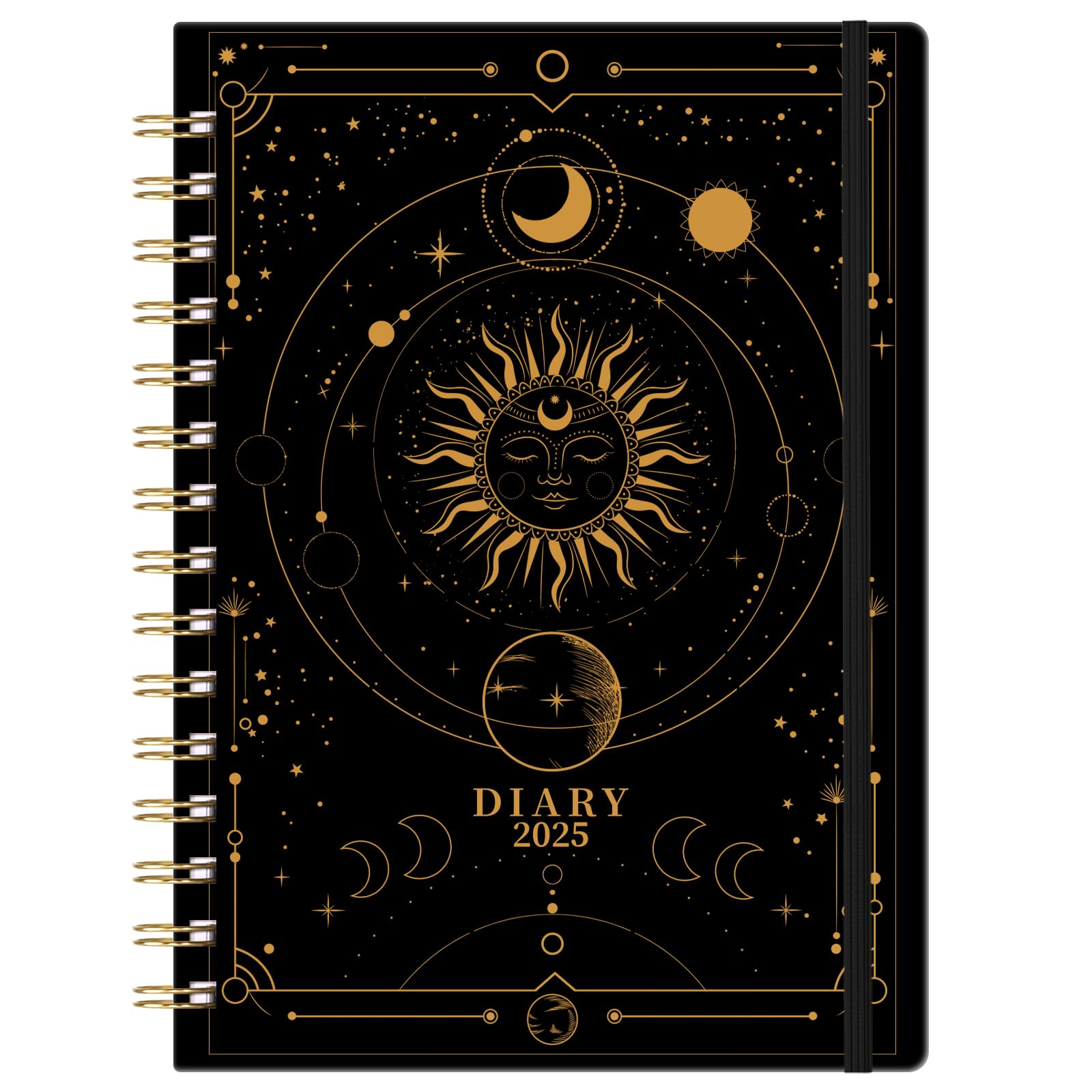 Diary 2026 - A5 Week to View from January 2026 to December 2026, 2026 Diary, 21.5 x15.5 x1.5 cm, Black
