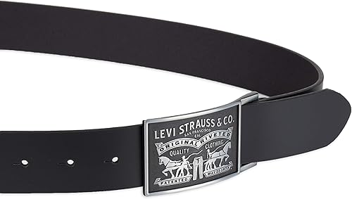 Miniatura 3 de Levis Cinturón de cuero para hombre con hebilla de placa Negro Black Snap, Brown Snap, Black/Brown, Midnight Black, Black Casual
