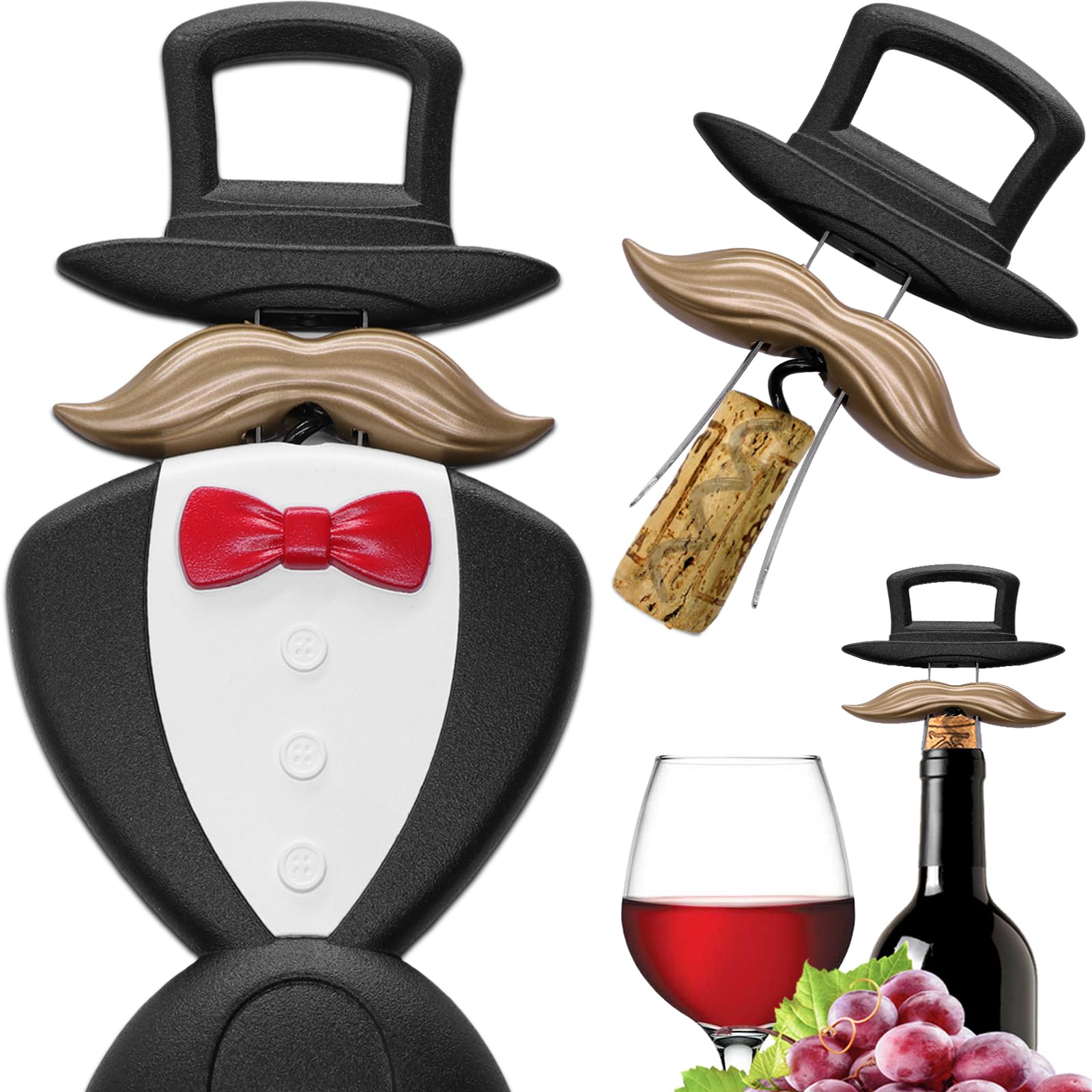 ZONSUSE Ouvre-bouteille Ao So Style Gentleman Anglais, Tire bouchon à Vin Gentleman,Tire-Bouchon Bilame pour Bouchons Fragiles de Vieux Vins,Idee Cadeau pour Collectionneurs de Vin