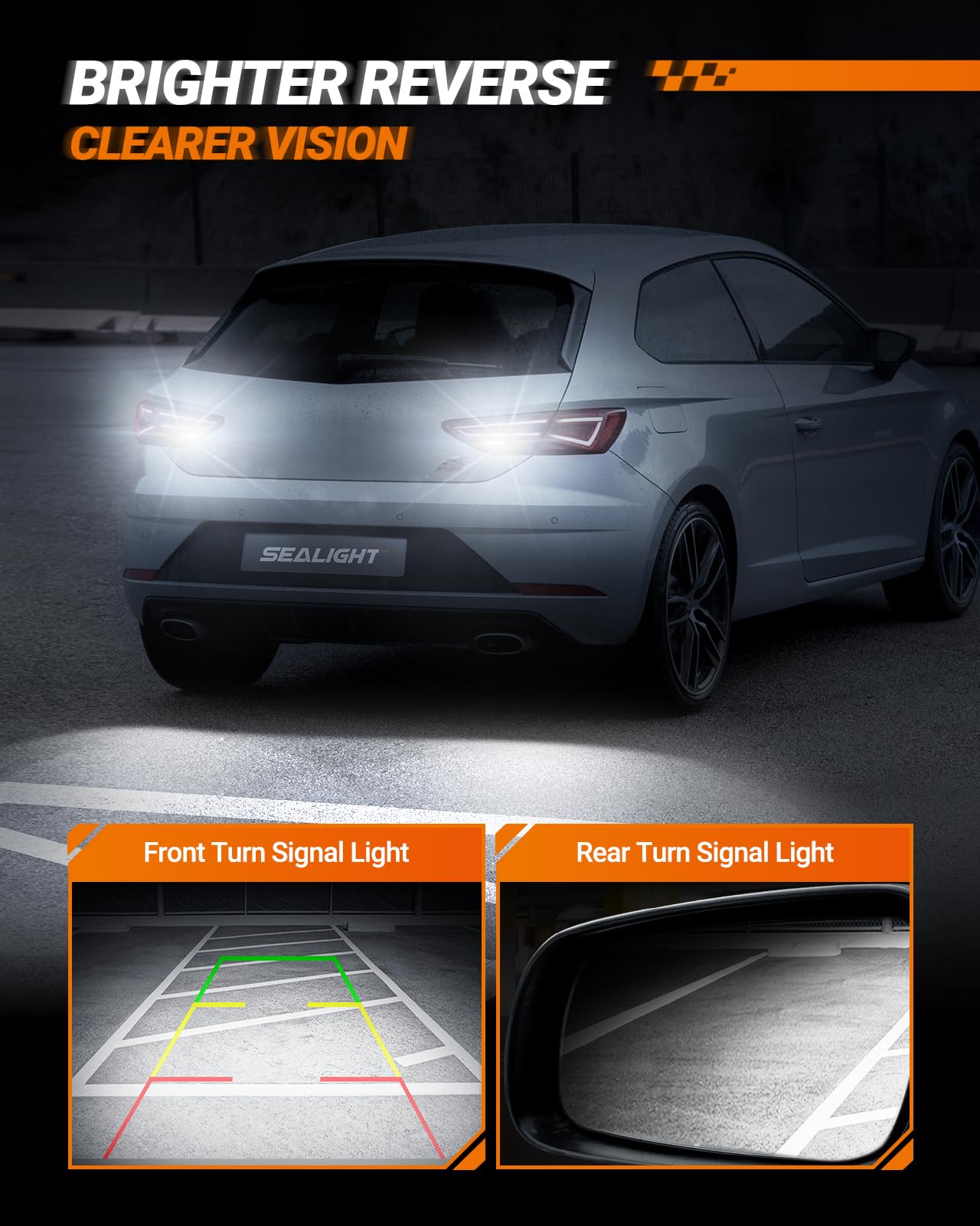 SEALIGHT Lampadina LED W21W T20 7440 7443 per Luci di Retromarcia e Luci dei Freni, Bianco 6500K, 2 pezzi - 4