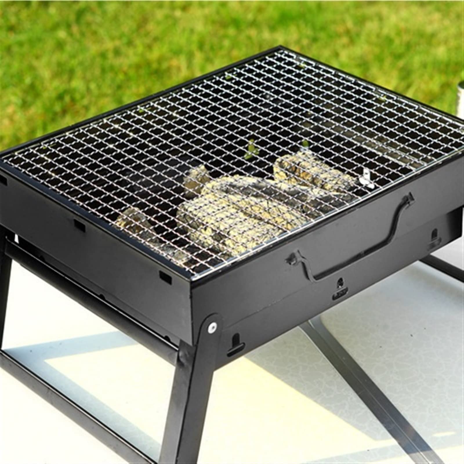 Barbecue portatile pieghevole per esterni, compatto e leggero, ideale per campeggio, picnic, tailgating e cucina in cortile, facile da configurare, perfetto per riunioni di famiglia
