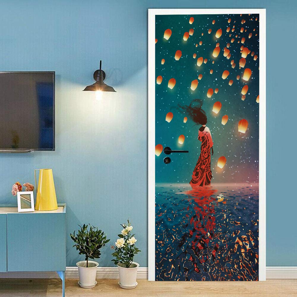 Sticker porte trompe l'oeil décoratif pour habiller une chambre d'enfant