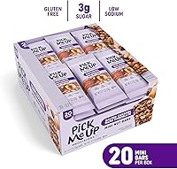 Vista 4 de Pick Me Up Provisions Mini barra de nueces de chocolate amargo con caramelo salado sin gluten, 20 barras, perfecta para almuerzos, aperitivos